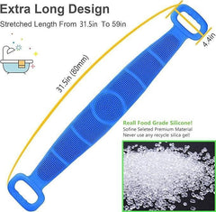 Silicone Body Wash Belt – Deep Cleansing Exfoliating Back Scrubber | Easy to Clean | Multicolor | Pack of 2