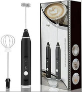 Electric Milk Frother with Dual Whisks | USB Rechargeable | Multi-Speed | Barista-Style Foam at Home