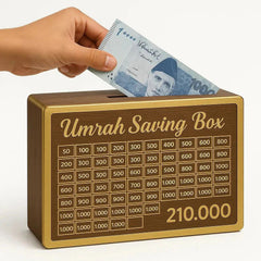 Umrah Saving Box – 210,000 Target Wooden Savings Chart | Islamic Budgeting Gift
