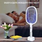 Rechargeable Mosquito Swatter with UV Light – 2-in-1 Electric Killer Racket