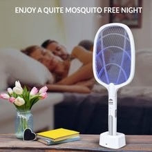 Rechargeable Mosquito Swatter with UV Light – 2-in-1 Electric Killer Racket