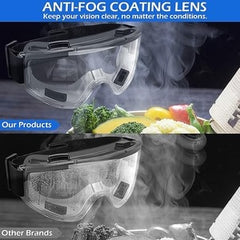 Clear Anti-Fog Safety Goggles | Full-Seal Frame | Adjustable Strap | Ventilation Ports | Lab, Workshop & Industrial Eye Protection