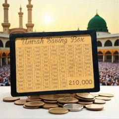 Umrah Saving Box – 210,000 Target Wooden Savings Chart | Islamic Budgeting Gift