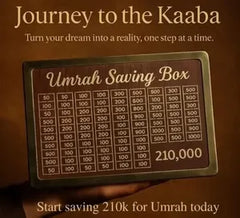 Umrah Saving Box – 210,000 Target Wooden Savings Chart | Islamic Budgeting Gift