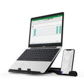 360° Rotating Foldable Laptop Stand with Mobile Holder – Ergonomic, Heat Dissipation & Anti-Slip | Home, Office & Travel