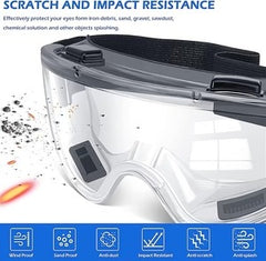 Clear Anti-Fog Safety Goggles | Full-Seal Frame | Adjustable Strap | Ventilation Ports | Lab, Workshop & Industrial Eye Protection