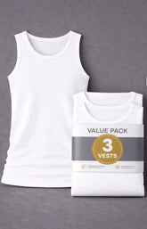 Essential Comfort 100% Cotton Vests – Value Pack of 3