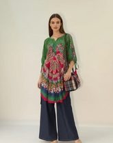 Floral Kurti Set – Printed Kurti with Wide-Leg Palazzo Pants