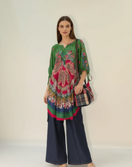 Floral Kurti Set – Printed Kurti with Wide-Leg Palazzo Pants