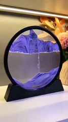 LED Round Flowing Sand Art Lamp | Dynamic Sand Landscape Display | Ambient Glow | Home & Office Décor
