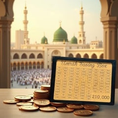 Umrah Saving Box – 210,000 Target Wooden Savings Chart | Islamic Budgeting Gift