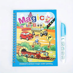 Magic Water Coloring Book Set | Reusable No-Mess Water Painting Book | Magic Pen Included | Kids Art Toy