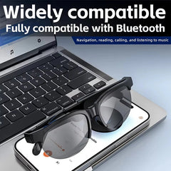 G58 Pro Smart Bluetooth 6.0 Audio Glasses – Long Range Wireless Earphone Glasses for Calls, Music & Gaming | Lightweight Rechargeable Smart Eyewear (Black)