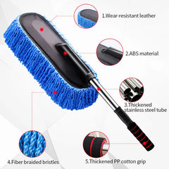 Premium Microfiber Extendable Car Duster with 33-Inch Telescopic Handle – Scratch-Free, Lint-Free & Washable | Auto Detailing Duster for Cars, SUVs & Trucks