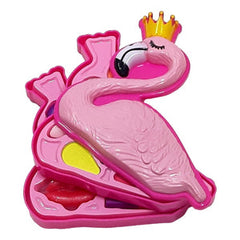 Mini Beauty Makeup Set for Kids | Flamingo Case | Eye Shadow, Lip Gloss & Applicators | Ages 3+ | Pretend Play Gift