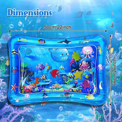 Ocean World Baby Water Play Mat | Inflatable Tummy Time Sensory Pad | Ages 3–48 Months | 50cm × 66cm