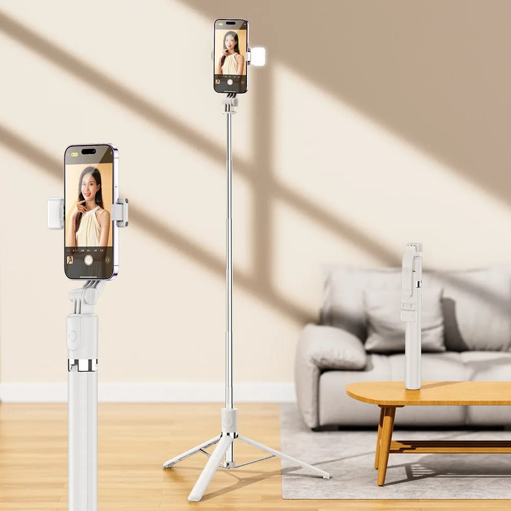 2-in-1 Bluetooth Selfie Stick with Tripod Stand | 360° Rotation | Wireless Remote Shutter