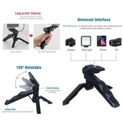 Portable LED Ring Light & Microphone Set with Adjustable Tripod & Phone Holder – 3-in-1 Content Creation Kit for Vlogging, Streaming & Video Calls (Black)