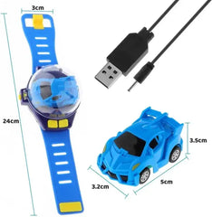 Mini Watch Remote Control Car Toy – Wearable RC Watch with Built-In Light & USB Charging | Kids Gift for Boys & Girls