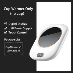 USB Coffee Mug Warmer with 3 Temperature Settings – Desk Beverage Heating Plate for Coffee, Tea, Cocoa & Milk | Home & Office Use (Green, Pink, White)