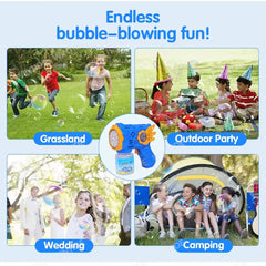 Automatic Bubble Maker Machine for Kids – One-Button Electric Bubble Gun | Outdoor Party Fun (Blue)