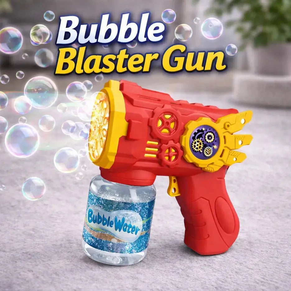 Automatic Bubble Maker Machine for Kids – One-Button Electric Bubble Gun | Outdoor Party Fun (Blue)