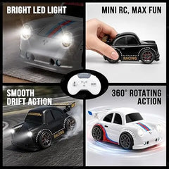 Mini Dream Racing RC Car for Kids – High-Speed Drift Toy with LED Lights | Boys & Girls Indoor Outdoor Play (Black)