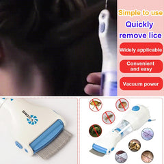 Electric Pet Lice & Tick Removal Comb for Dogs & Cats – Universal Anti-Flea Hair Cleaner | Safe & Effective Pet Grooming Tool (Blue)