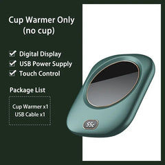 USB Coffee Mug Warmer with 3 Temperature Settings – Desk Beverage Heating Plate for Coffee, Tea, Cocoa & Milk | Home & Office Use (Green, Pink, White)