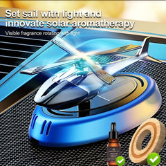 Solar Rotating Air Freshener – Helicopter Aroma Diffuser | Aluminum Alloy | Blue