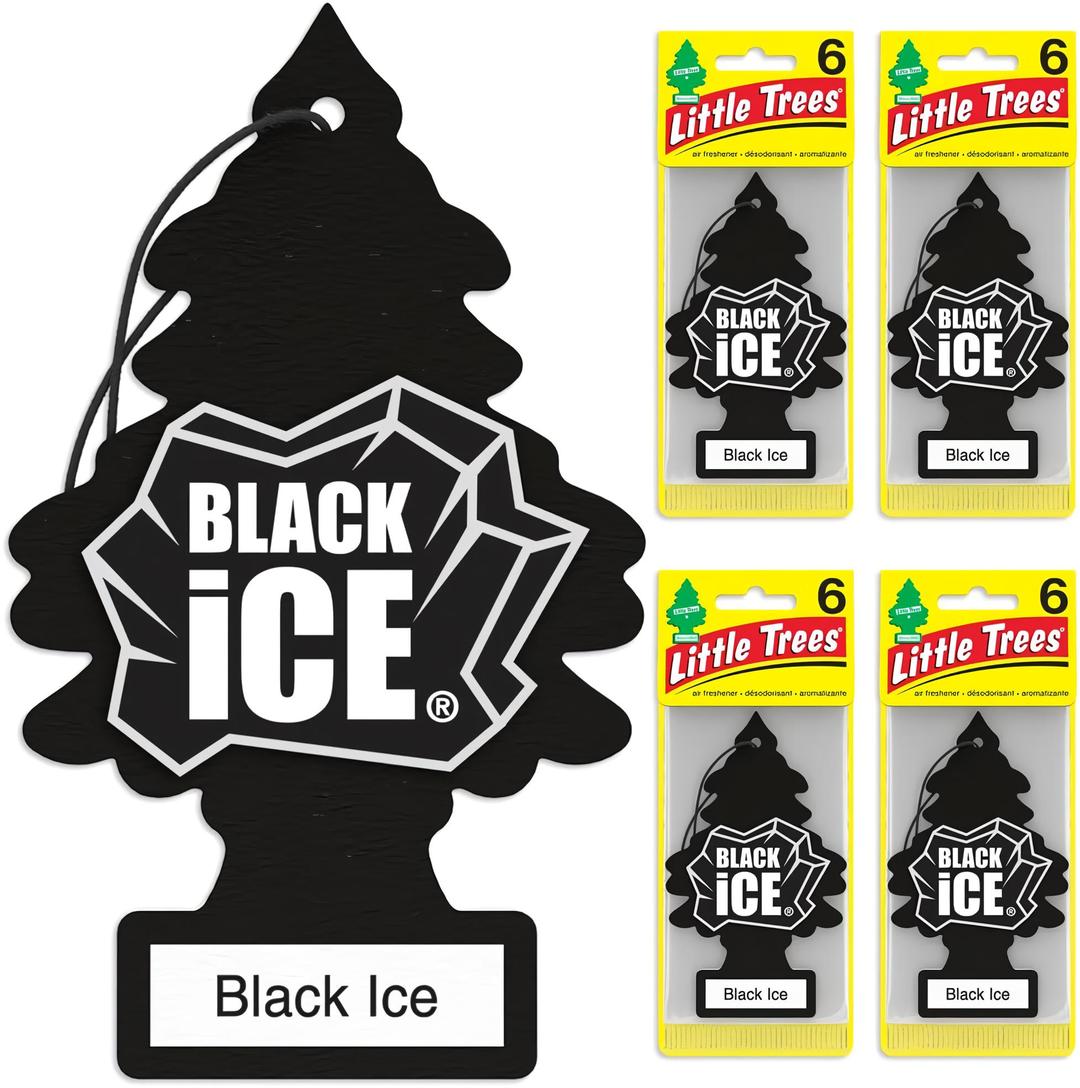 Little Trees Car Air Freshener – Black | Sandalwood, Bergamot & Lemon | Long-Lasting Fragrance