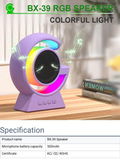 Touch Lamp Wireless Speaker – RGB Lighting, Voice Control, Bluetooth 5.3 | 5W | Purple