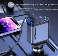 180° Adjustable Car Charger – 20W Fast Charging | Metal Build | Universal Fit | Black