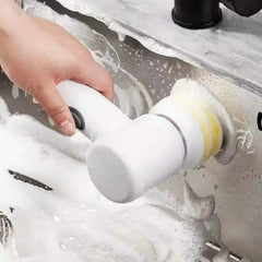 Electric Dust Cleaning Brush – Multi-Function Cordless Scrubber for Home, Kitchen & Bathroom | White