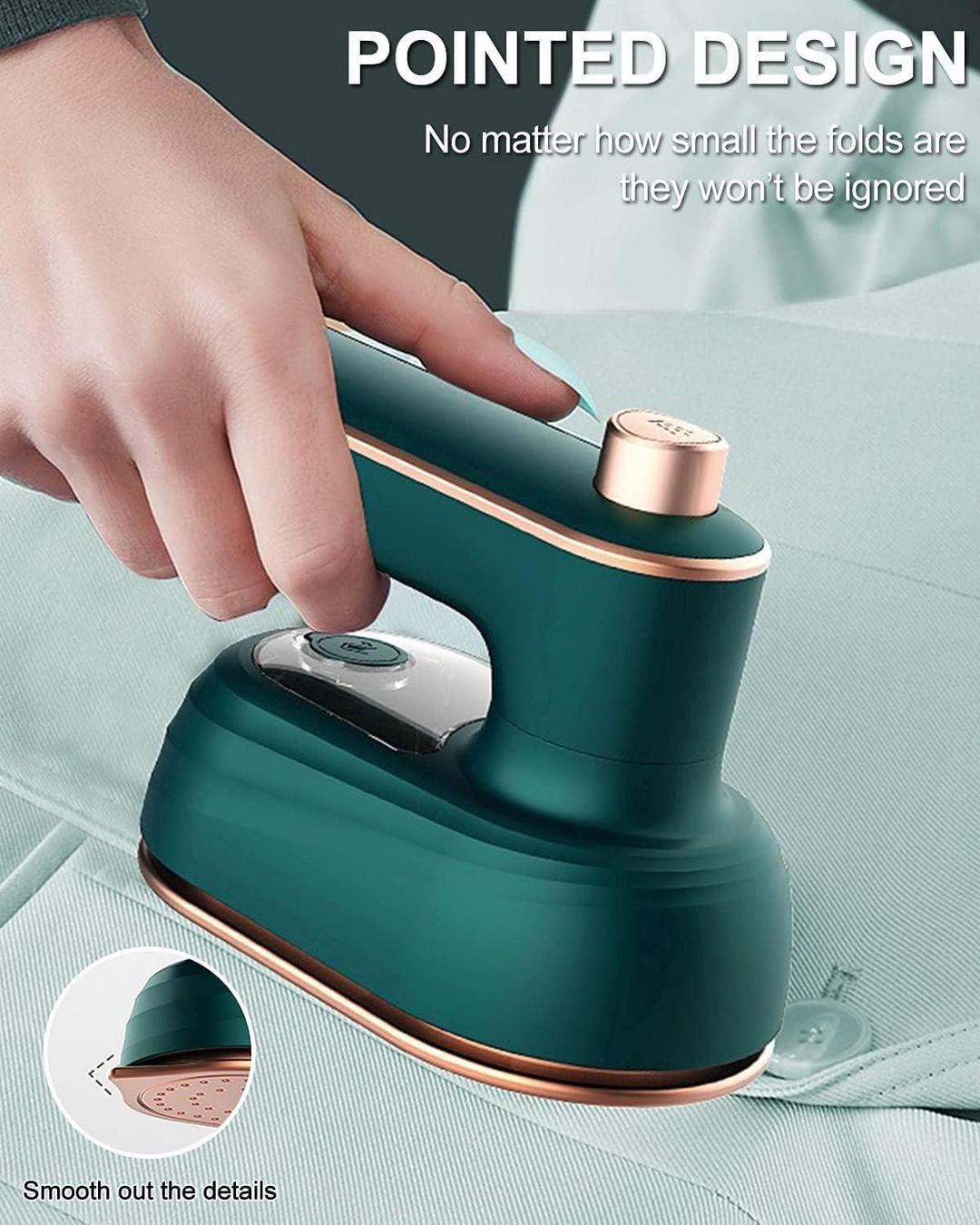 Premium Steam Iron – Stainless Steel Pointed Tip for Wrinkle-Free Clothes | Green & Rose Gold | 1 Pc