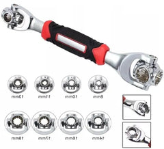 Heavy Duty Stainless Steel Wrench – Double-Sided, Rust-Proof with Ergonomic Red & Black Handle | Pack of 48