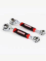 Heavy Duty Stainless Steel Wrench – Double-Sided, Rust-Proof with Ergonomic Red & Black Handle | Pack of 48
