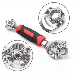 Heavy Duty Stainless Steel Wrench – Double-Sided, Rust-Proof with Ergonomic Red & Black Handle | Pack of 48