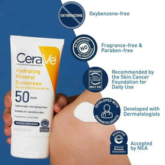 CeraVe Hydrating Mineral Sunscreen SPF 50 Face Lotion – Titanium Dioxide & Zinc Oxide | Broad Spectrum UVA/UVB | All Skin Types incl. Sensitive