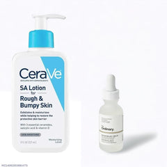 CeraVe SA Lotion for Rough & Bumpy Skin + The Ordinary Niacinamide 10% Serum – 2-in-1 Exfoliating & Brightening Bundle