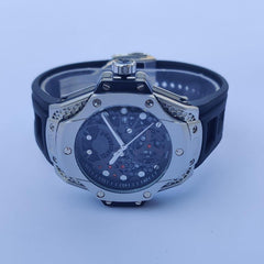 Men's Skeleton Watch | 38mm Transparent Dial | Black Rubber Strap | Stainless Steel | Quartz Water-Resistant Pakistan