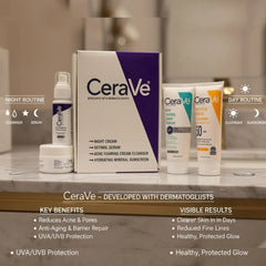 CeraVe Whitening & Brightening 4-in-1 Facial Kit – Acne Scar Removal, Anti-Aging & Deep Cleansing | All Skin Types