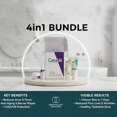 CeraVe Whitening & Brightening 4-in-1 Facial Kit – Acne Scar Removal, Anti-Aging & Deep Cleansing | All Skin Types