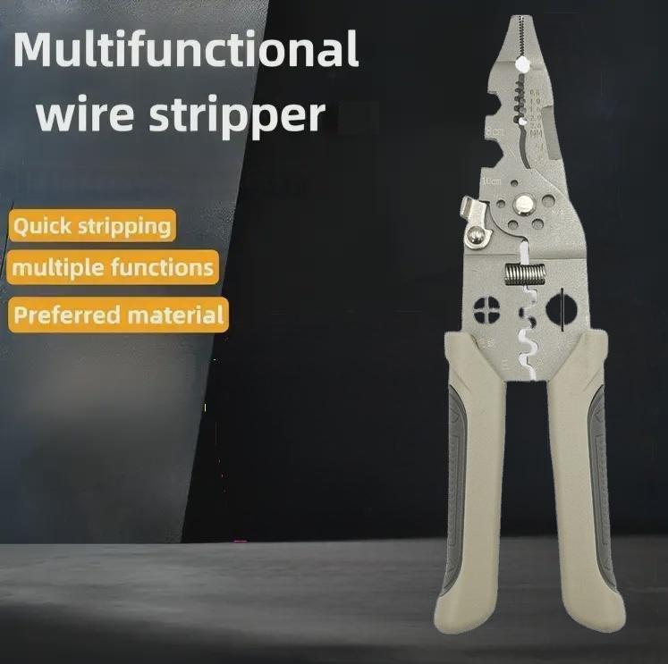Professional Multifunctional Wire Stripper & Cutter – Heavy Duty Iron Body with Ergonomic ABS Handle