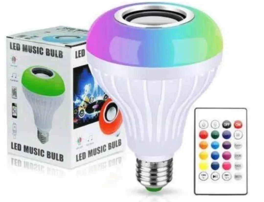 LED Music Bulb with Built-in Bluetooth Speaker & Remote Control – 16 Colors, USB Rechargeable Smart Party Light