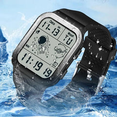 Waterproof Digital LED Watch | Square Face Astronaut Design | Date Display | Rubber Strap | Unisex Sport Watch Pakistan