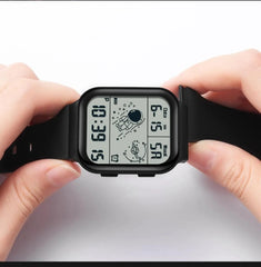 Waterproof Digital LED Watch | Square Face Astronaut Design | Date Display | Rubber Strap | Unisex Sport Watch Pakistan