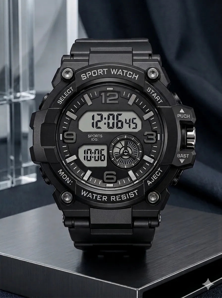 Men's Digital Sports Watch | 100% Water Resistant | Stopwatch Alarm Backlight | Long Battery | Gift Box Pakistan