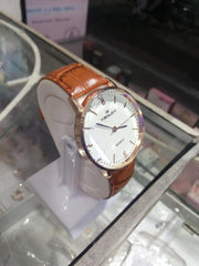 Men's Luxury Watch | Gold Dial | Green Leather Strap | Water Resistant | Comfort Fit | Imported Quality Pakistan