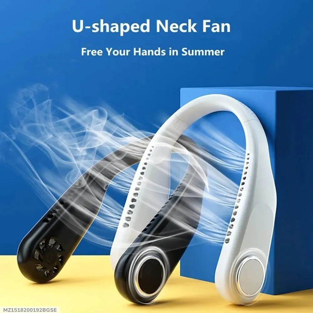 U-Shaped Neck Fan – Hands-Free Portable Cooling Fan for Men & Women | Foldable Wearable Fan